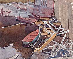 #471 ~ McLean - Untitled - Boats at Dock