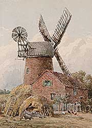 #563 ~ White - Untitled - The Windmill and Cottage
