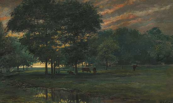 #84 ~ Matthews - Untitled - Cows Grazing at Sundown