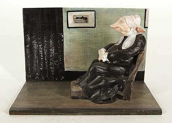 #317 ~ Hughes - Untitled - Arrangement in Grey and Black: Portrait of the Artist's Pig