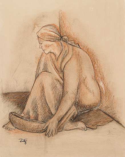 #355 ~ Zuniga - Untitled - Seated Woman