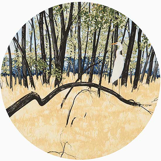 #420 ~ Garrett - Untitled - Heron in Forest