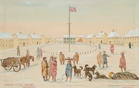 #437 ~ Hutchins - Interior of Old Fort Garry, 1868