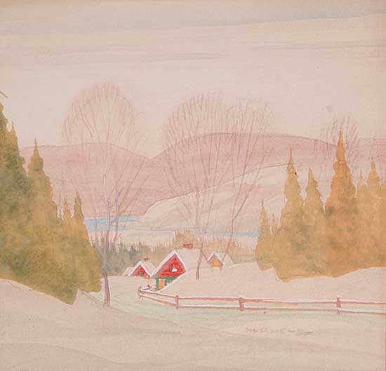 #487 ~ Norwell - Untitled - The Red Cabin in Winter