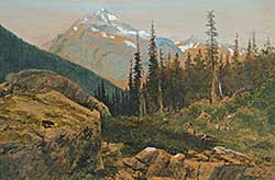 #82 ~ Matthews - Untitled - Mountain Landscape with Black Bear