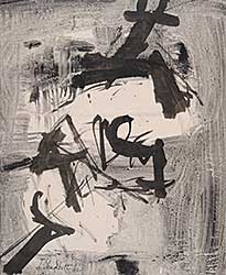 #342 ~ Shadbolt - Untitled - Black and White Calligraphy
