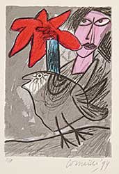#415 ~ Corneille - Untitled - Red Flower [Rode Bloem]  #E.A.