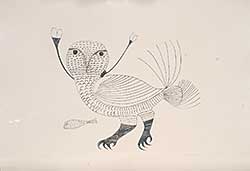 #440 ~ Ashevak - Untitled - Owl with Fish  #30/50