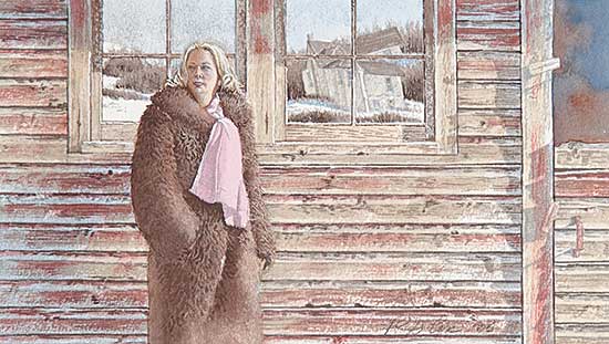 #33 ~ Cox - Untitled - Lady with Pink Scarf