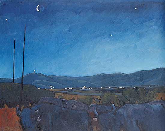 #76 ~ McInnis - Untitled - Buffalo in Moonlight