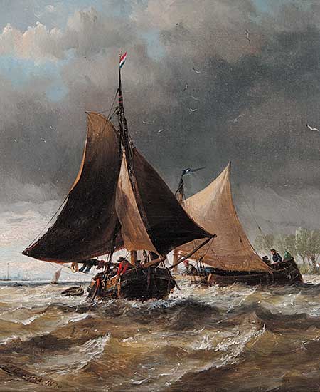 #201 ~ Beavis - A Dutch Eel Schuyt Turning Before the Wind