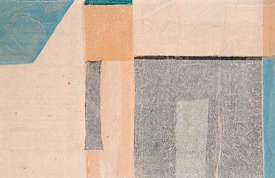 #325 ~ Tanabe - Untitled - Collage in Beige and Blue
