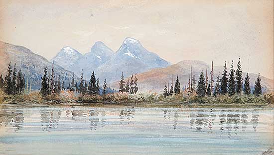 #505 ~ Baber - Untitled - Bow River with Three Sisters in Background