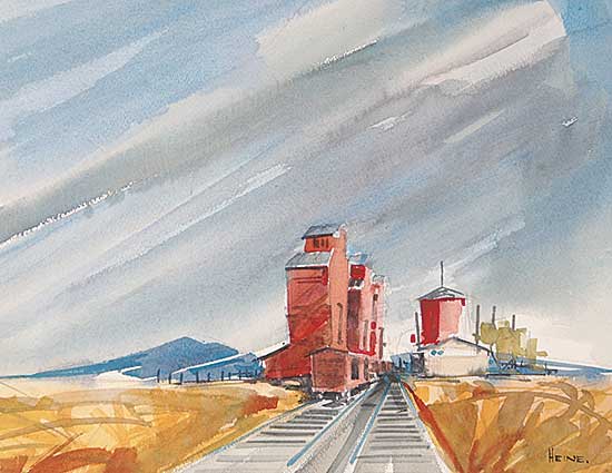 #527 ~ Heine - Untitled - Red Elevators in the Foothills