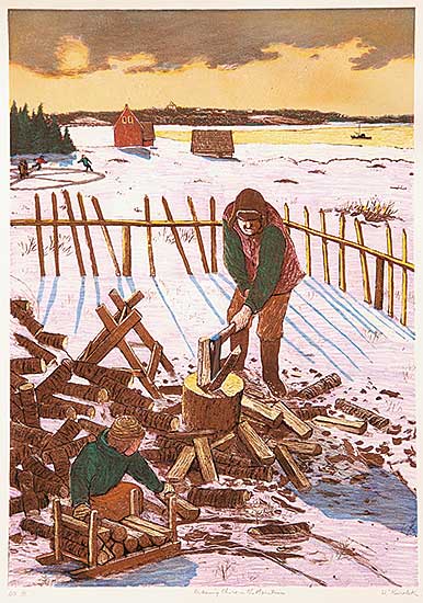#54 ~ Kurelek - Evening Chore in the Maritimes  #OS III