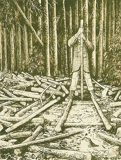 #55 ~ Kurelek - Building a Cord Cradle  #17/50