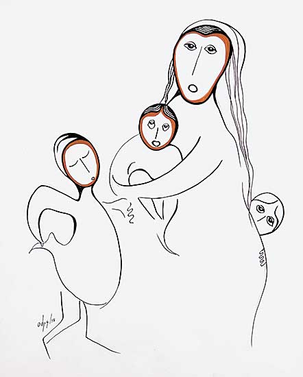 #85 ~ Odjig - Untitled - Mother with Children
