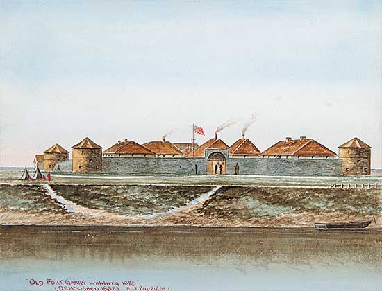 #546 ~ Hutchins - Old Fort Garry, Winnipeg, 1870 [Demolished 1882]