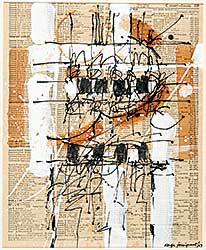 #326 ~ Tousignant - Untitled - Abstract Study on Page From Telephone Book