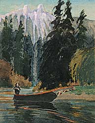 #514 ~ Blomfield - Untitled - A Canoeist with the Lions in Background