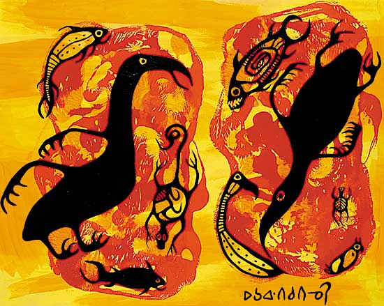#106 ~ Morrisseau - Untitled - Spirit Birds