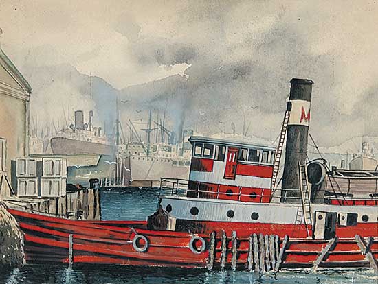 #506 ~ School - Untitled - The Red Tugboat, Halifax Harbour