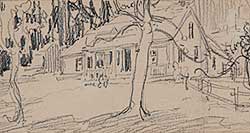 #87 ~ Lismer - Untitled - Farm House at Lake Egmont, N. S. 1918