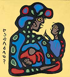 #108 ~ Morrisseau - Untitled - Mother with Two Children