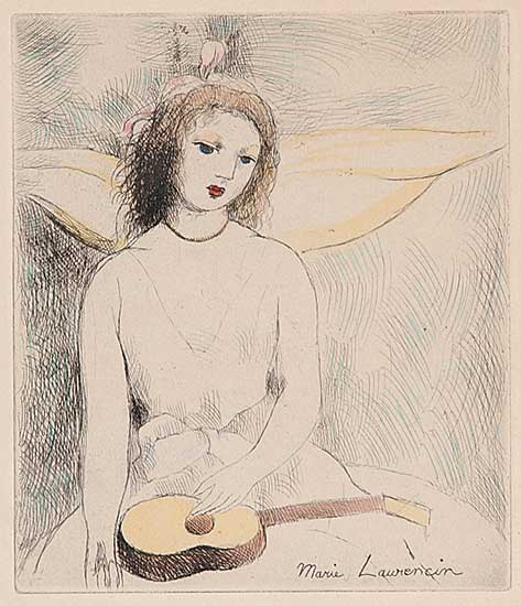 #109 ~ Laurencin - Untitled - Jeune Fille A La Guitare
