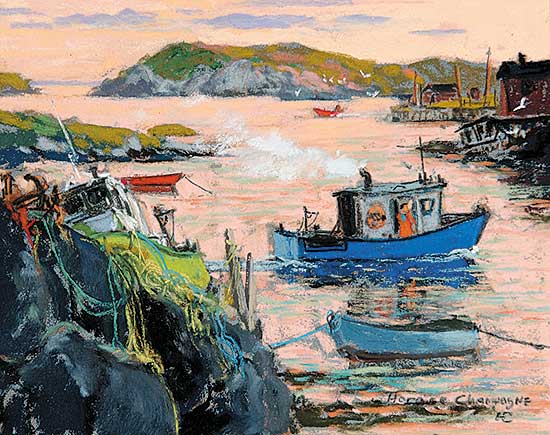 #420 ~ Champagne - Salmon Sky and Ocean - Ile Aux Morts, Newfoundland