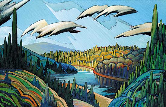 #456 ~ Hergel - Sunlit Hillside, Madawaska River Valley, 1991