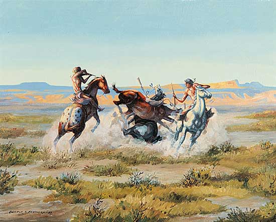 #553.1 ~ Tailfeathers - Untitled - Indian Battle Scene