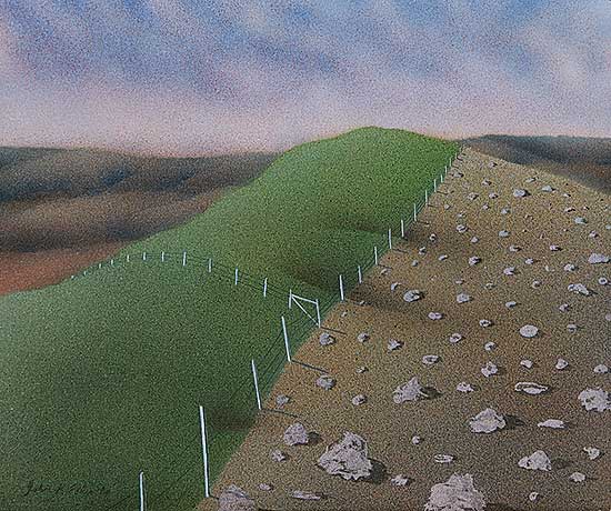 #837 ~ Esler - Untitled - Fence on the Hill