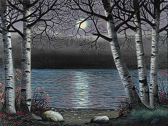 #840 ~ Fisher - Untitled - Moonlit Lake