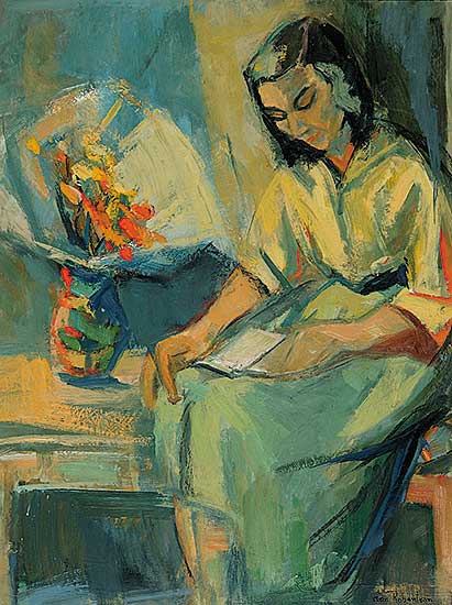 #920 ~ Robertson - Untitled - Lady Reading