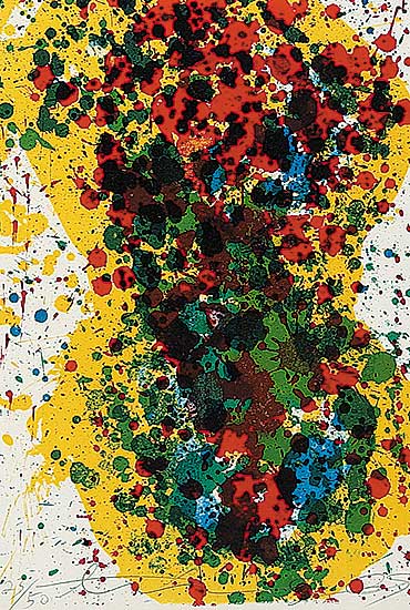 #959 ~ Ting - Untitled - Abstract in Red, Green and Yellow  #23/50
