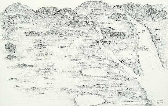 #20 ~ Ashoona - Untitled - Landscape on paper