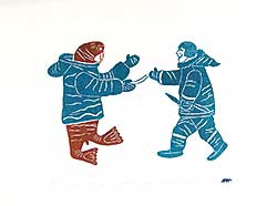 #27 ~ Inuit - Untitled -  Man Meeting a Walrus  #35/35