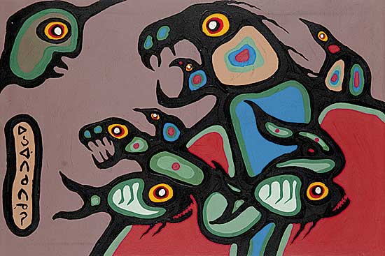 #103 ~ Morrisseau - Untitled - Mythological Figures