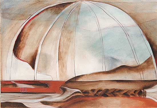 #305 ~ Cardinal-Schubert - Untitled - Spirit and the Sweatlodge