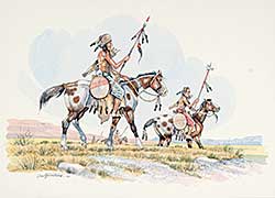 #138 ~ Tailfeathers - Untitled - Two Indian Braves