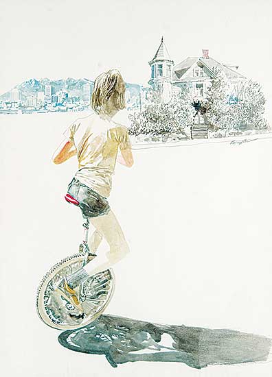 #421 ~ Chow - Untitled - Boy on Unicycle