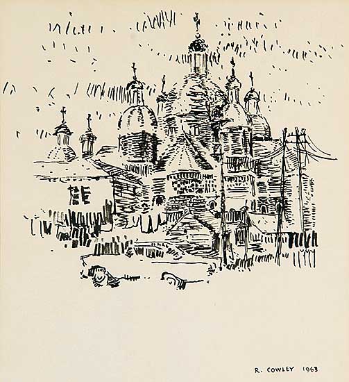 #426 ~ Cowley - Untitled - Street Scene with Church