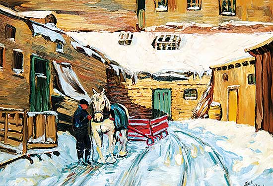 #468 ~ Klatzel - An Old Courtyard in the City, Montreal, 1934