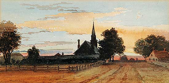 #492 ~ Martin - Untitled - Village at Sunset