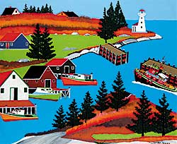 #98 ~ Norris - Untitled - Autumn Harbour Scene