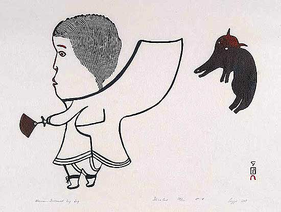 #22 ~ Saggiak - Woman Followed by a Dog  #38/50