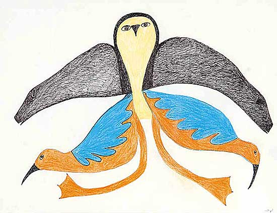 #44 ~ Qinnuayuak - Untitled - Birds and Seals