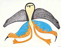 #44 ~ Inuit - Untitled - Birds and Seals