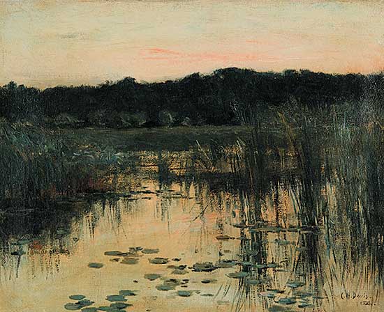 #207 ~ Davis - Untitled - Edge of the Lake at Dusk